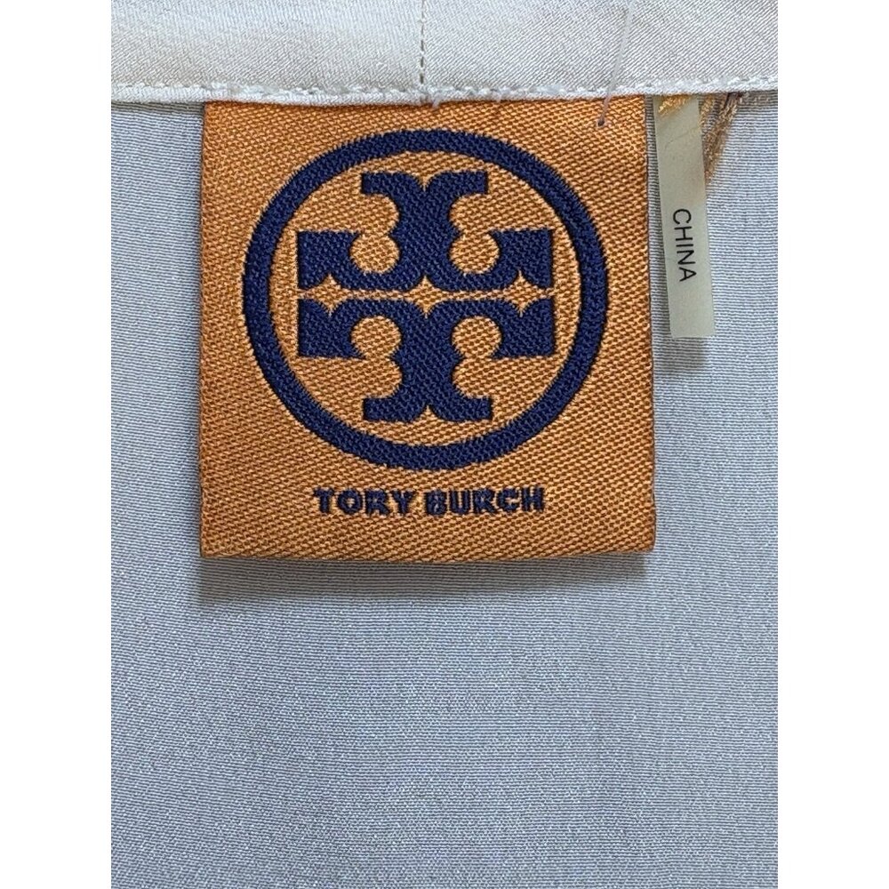 Tory Burch Women's Blouse 100% Silk "Jasmine" Cowl Neck Beige Top EUC - Picture 2 of 10